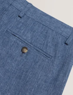 Slim Fit Linen Blend Tailored Shorts