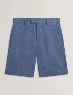 Slim Fit Linen Blend Tailored Shorts
