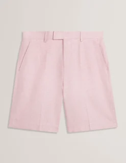 Slim Fit Linen Blend Tailored Shorts