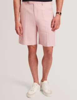 Slim Fit Linen Blend Tailored Shorts