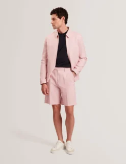 Slim Fit Linen Blend Tailored Shorts