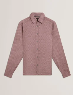 Slim Fit Micro Geometric Print Shirt