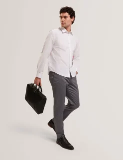 Slim Fit Stretch Cotton Twill Smart Pants