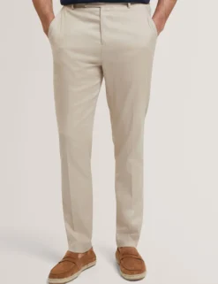 Slim Fit Stretch Cotton Twill Smart Pants