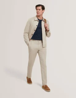 Slim Fit Stretch Cotton Twill Smart Pants