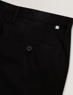 Slim Fit Textured Cotton Blend Chinos