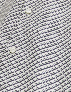 Slim Fit Tonal Geo Stretch Cotton Shirt