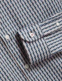 Slim Geo Striped Long Sleeve Shirt