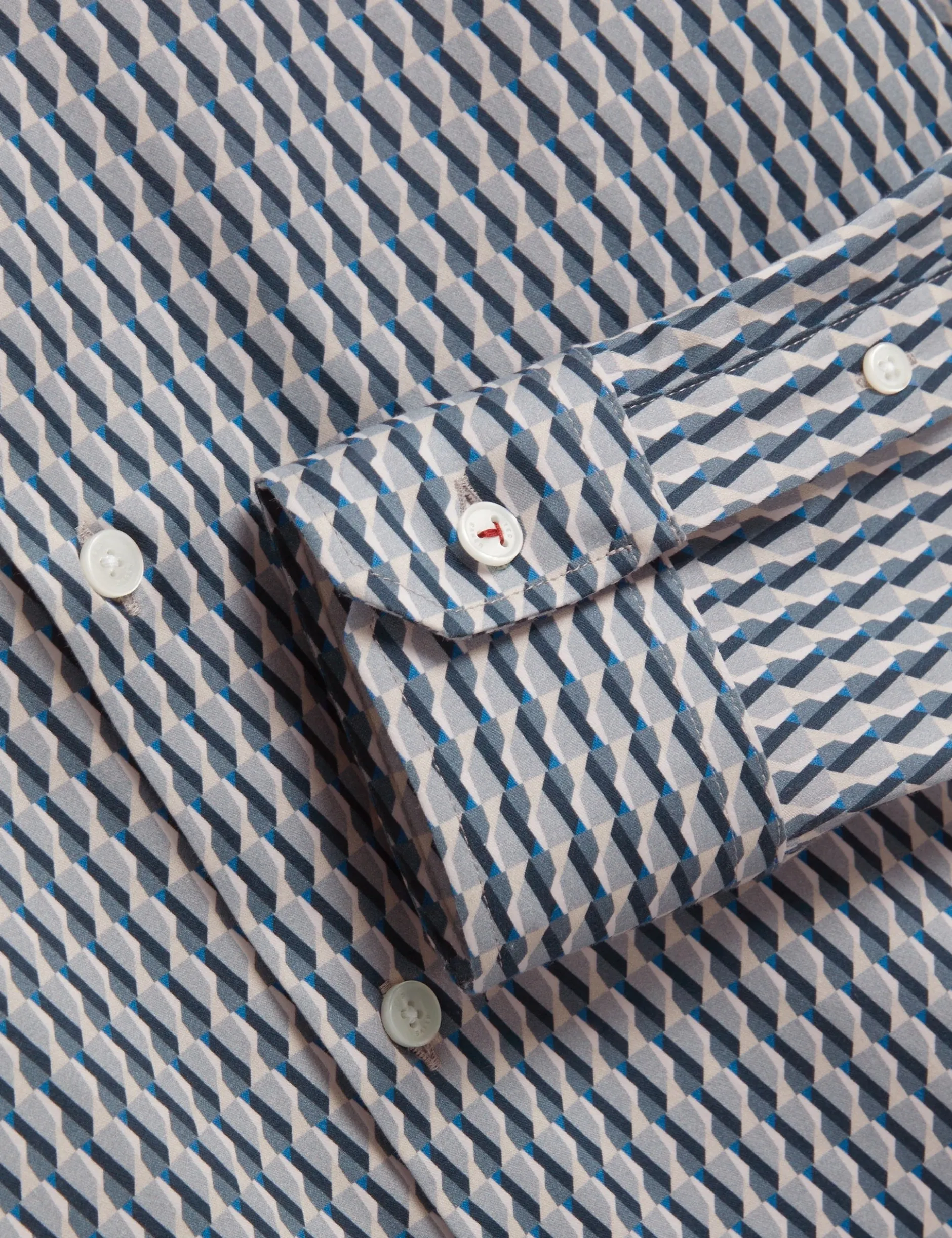 Slim Geo Striped Long Sleeve Shirt