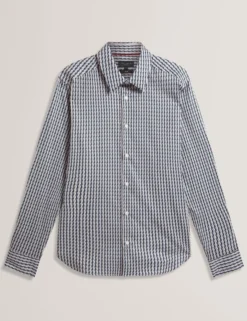 Slim Geo Striped Long Sleeve Shirt