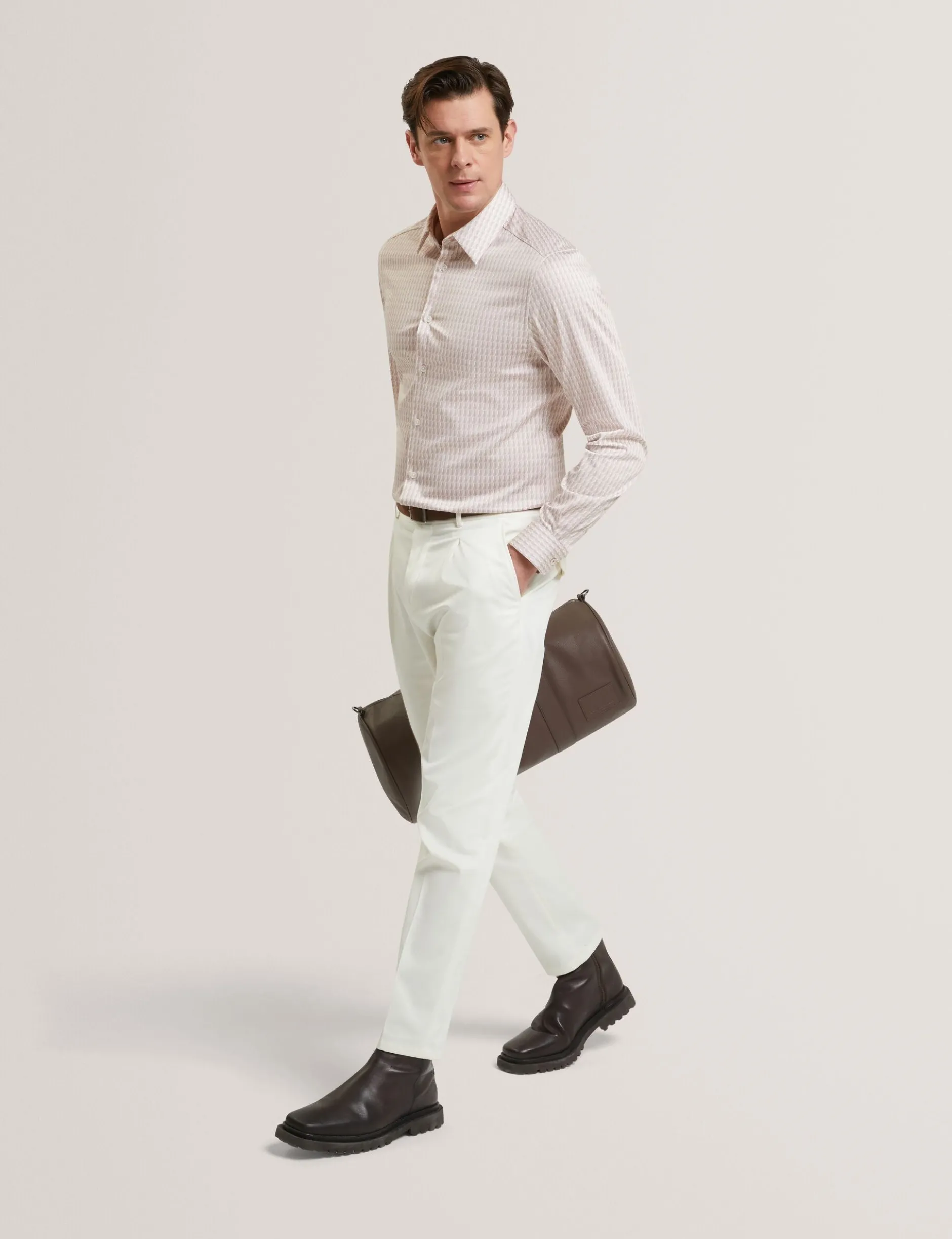 Slim Geo Striped Long Sleeve Shirt