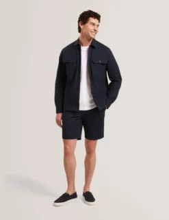 Slim Textured Chino Shorts