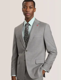 Soft Check Modern Fit Wool Suit Jacket