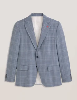 Soft Check Modern Fit Wool Suit Jacket