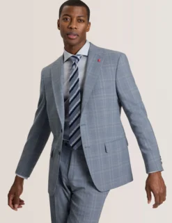 Soft Check Modern Fit Wool Suit Jacket