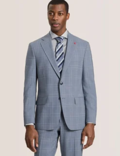 Soft Check Modern Fit Wool Suit Jacket