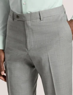 Soft Check Wool Modern Fit Suit Pants