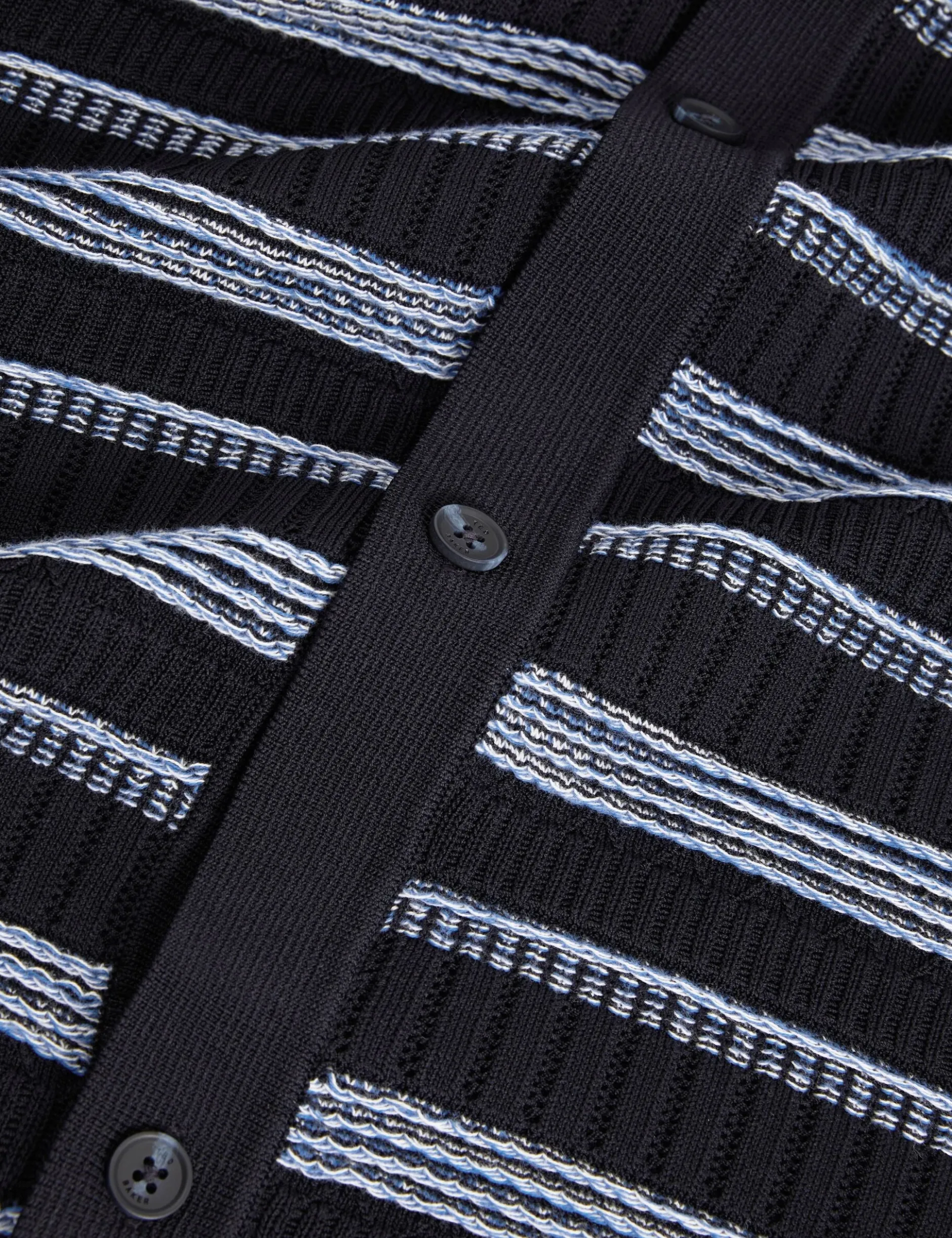 Stitched Stripe Knit Short Sleeve Shirt