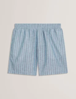 Striped Cotton Linen Pull-On Shorts