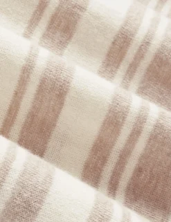 Striped Linen Blend Knitted Polo Shirt