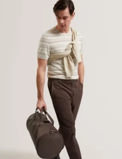 Striped Linen Blend Knitted T-Shirt