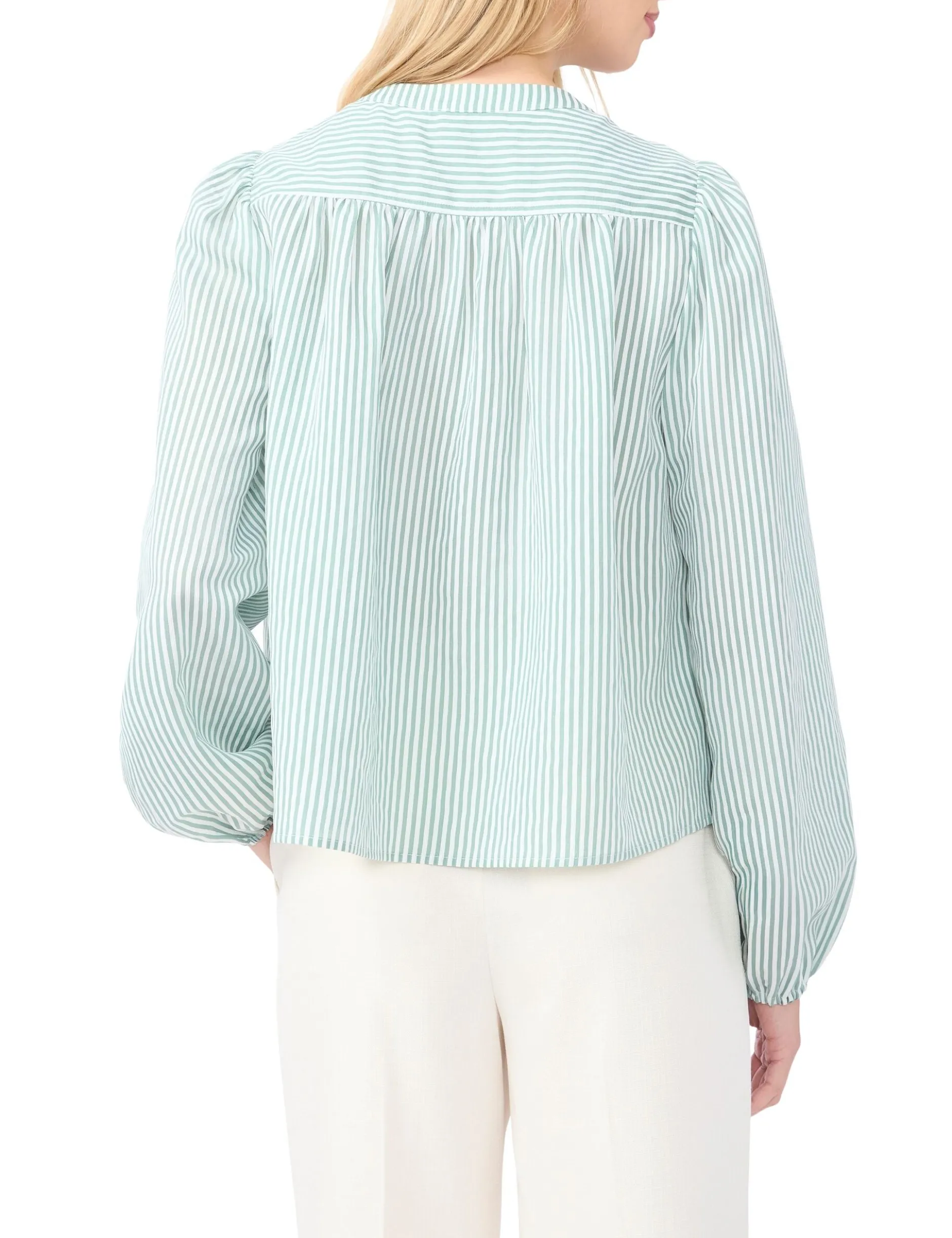 Striped Puff Long Sleeve Blouse