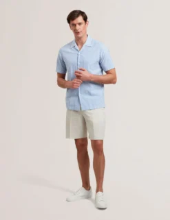 Striped Seersucker Relaxed Cotton Shirt