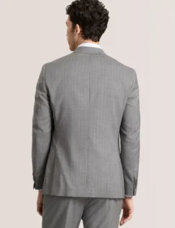 Striped Wool Modern Fit Suit Jacket