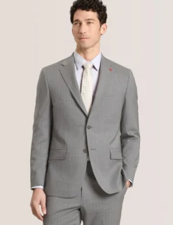 Striped Wool Modern Fit Suit Jacket