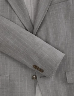 Striped Wool Modern Fit Suit Jacket