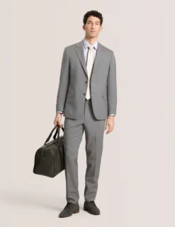 Striped Wool Modern Fit Suit Jacket