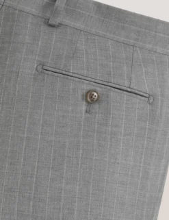Striped Wool Modern Fit Suit Pants