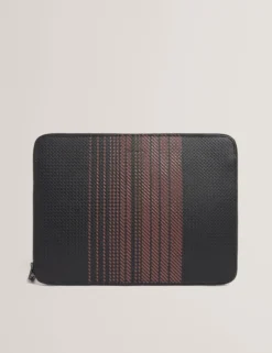Striped Woven Leather 13-Inch Laptop Sleeve