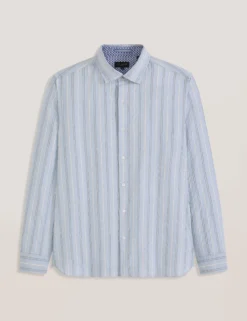 Striped Woven Long Sleeve Shirt
