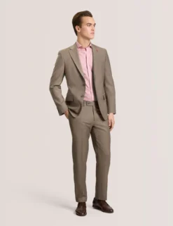 Subtle Check Modern Fit Wool Suit Pants