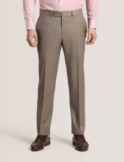 Subtle Check Modern Fit Wool Suit Pants