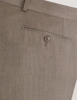 Subtle Check Modern Fit Wool Suit Pants