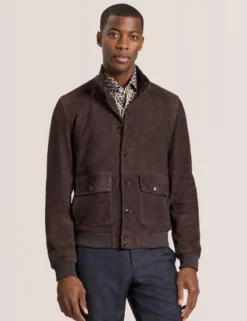 Suede Button Front Jacket