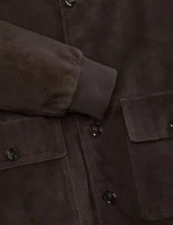 Suede Button Front Jacket