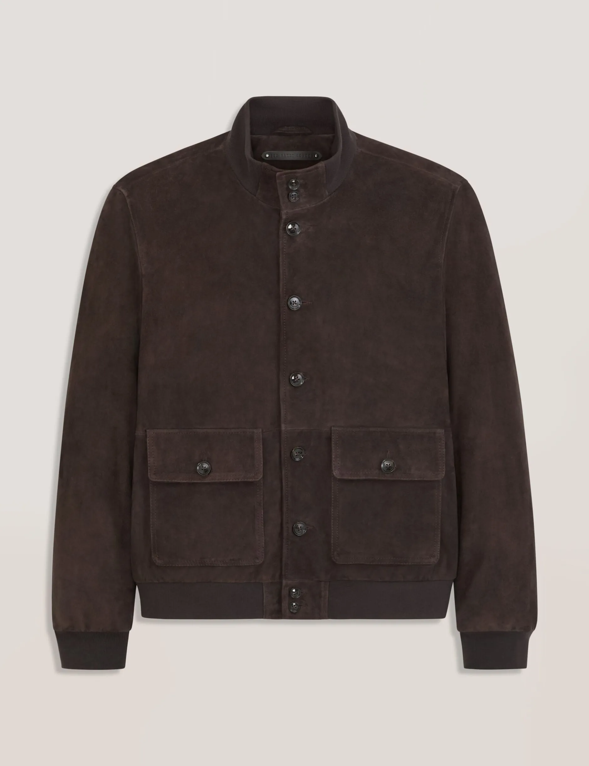Suede Button Front Jacket