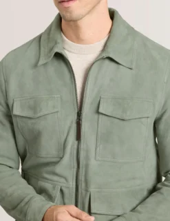 Suede Zip-Through Utility Jacket