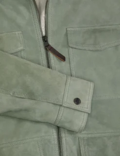 Suede Zip-Through Utility Jacket