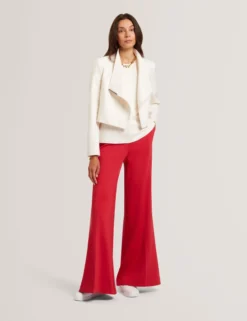 Tailored Cropped Wool Wrap Jacket