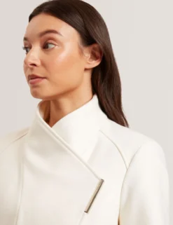 Tailored Cropped Wool Wrap Jacket