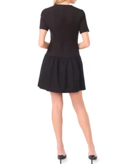 Tailored Drop Waist Buttoned Mini Dress