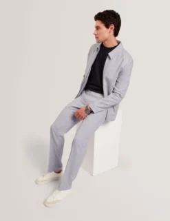 Tailored Linen Blend Slim Fit Pants