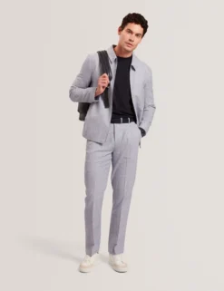 Tailored Linen Blend Slim Fit Pants
