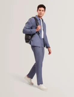 Tailored Linen Blend Slim Fit Pants