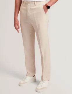 Tailored Linen Blend Slim Fit Pants