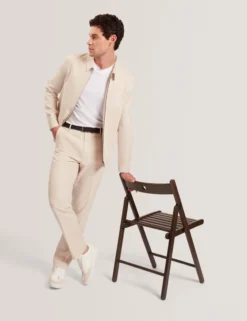 Tailored Linen Blend Slim Fit Pants